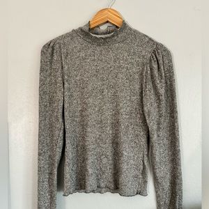 gray long sleeve top